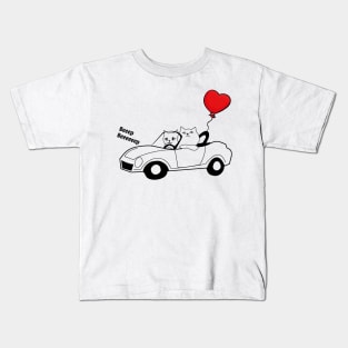 Funny Cat Quote, Cat Driving A Car, Cool Cat Valentines Day Kids T-Shirt